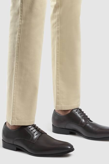 Hats Off Accessories_Brown Leather Derby Shoes  _at_Aza_Fashions