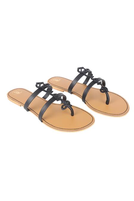 Preet Kaur Black Strong Cut Work Flats