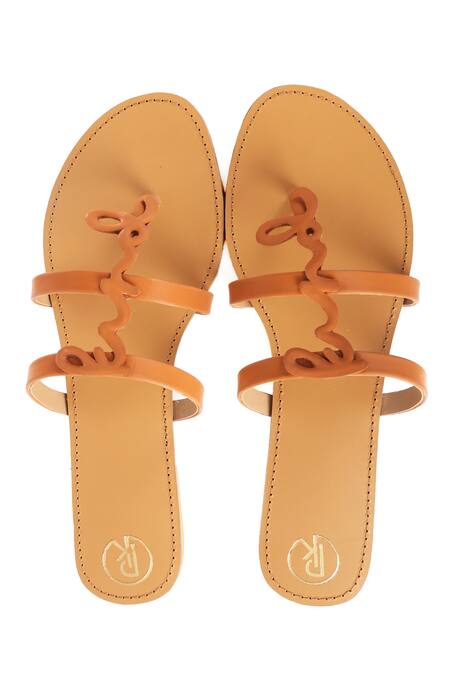 Preet Kaur_Brown Kind Cut Work Flats _Online_at_Aza_Fashions