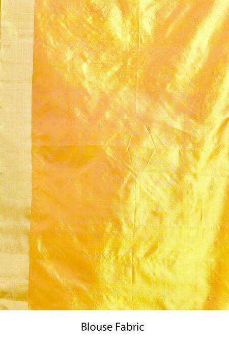 Buy_Mint N Oranges_Pink Chanderi, Silk V-neck Handwoven Saree With Blouse Piece 