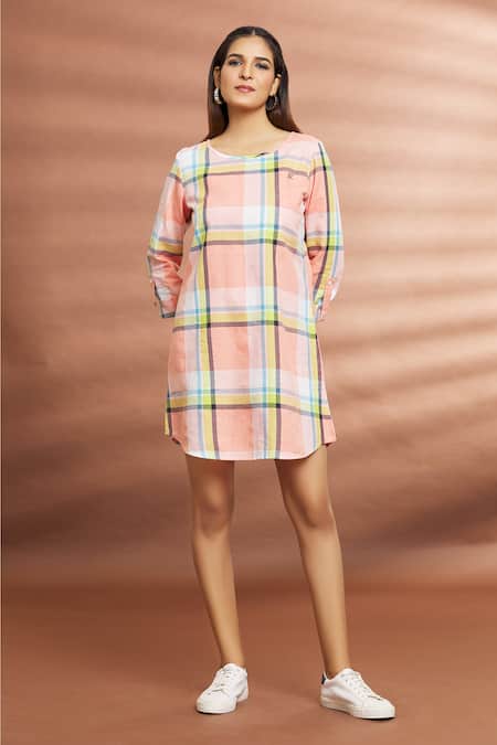 Naintara Bajaj Checkered Pattern Dress 