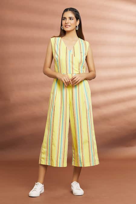 The Leith Striped Backless Jumpsuit – Thread + Seed