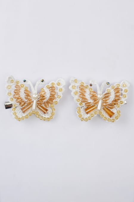 Choko Gold Glow Butterfly Duo Clips - Set Of 2