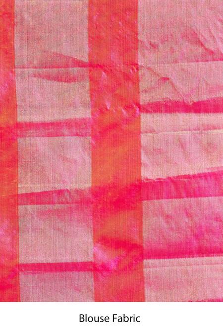 Shop_Mint N Oranges_Yellow Chanderi , Tassels Round Neck Plain Saree With Blouse Piece _Online_at_Aza_Fashions