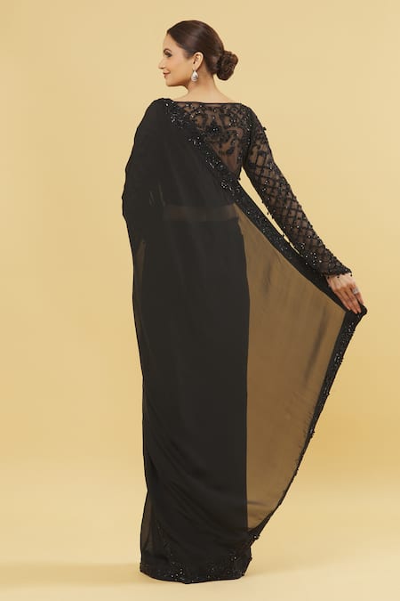 Kanj By Priyanka A Sakhuja Sequin & Cutdana Embroidered Saree 