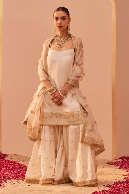 Sheetal Batra Yasmin Silk Chanderi Kurta Gharara Set 