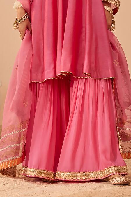 Buy Sheetal Batra Pink , Georgette, Organza Embroidery, Fatima Zari Peplum Anarkali Set Online at Aza Fashions Buy_Sheetal Batra_Pink , Georgette, Organza Embroidery, Fatima Zari Peplum Anarkali Set _Online_at_Aza_Fashions