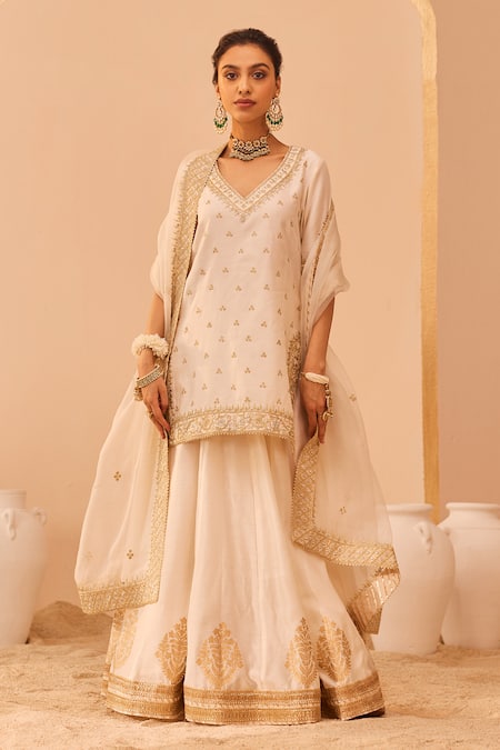 Sheetal Batra Faaiza Silk Chanderi Kurta Lehenga Set 