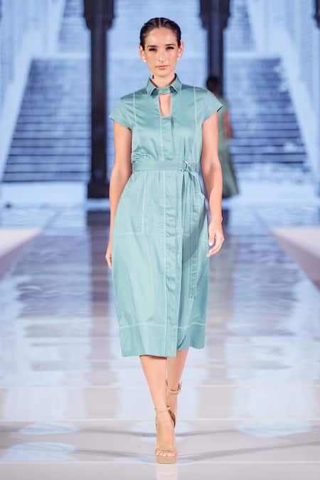 Escape By Aishwarya Katha A-Line Shirt Dress With Belt 