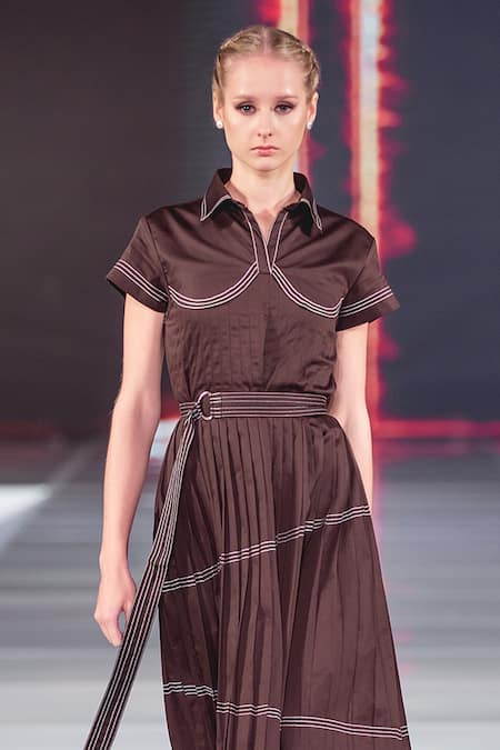 Escape By Aishwarya Pleat Me Up Dress With Belt 