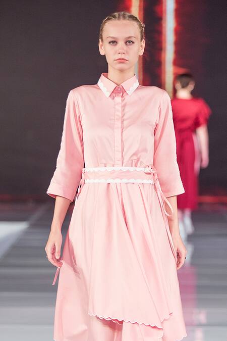 Escape By Aishwarya Bloom Handkerchief-Cut Asymmetric Dress With Belt 