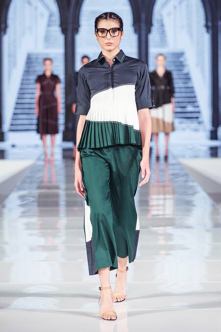 Escape By Aishwarya Bijli Cotton Satin Peplum Shirt 