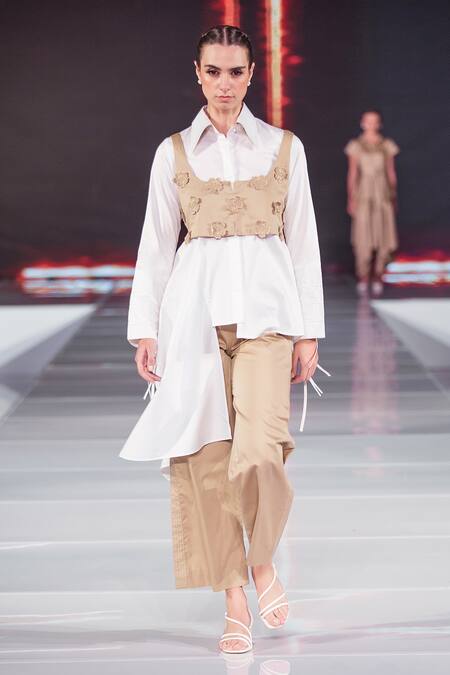 Escape By Aishwarya Side-Draped Solid Shirt 