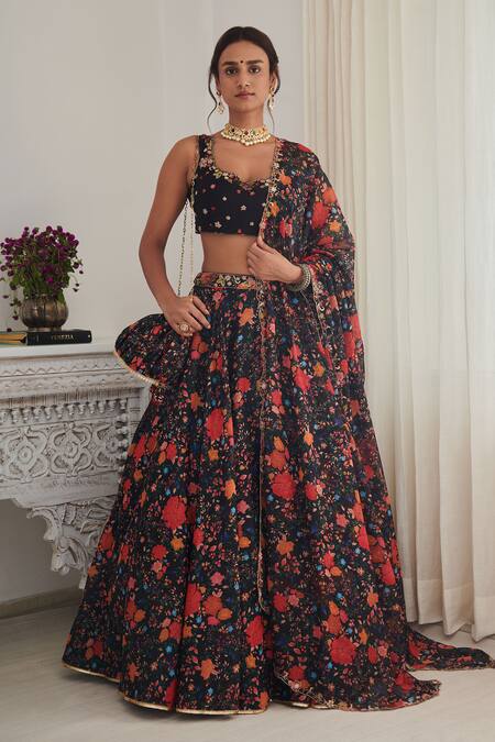 RE - Red Colored Sequence Embroidery Work Silk Lehenga Choli - Latest  Lehengas - New In - Indian
