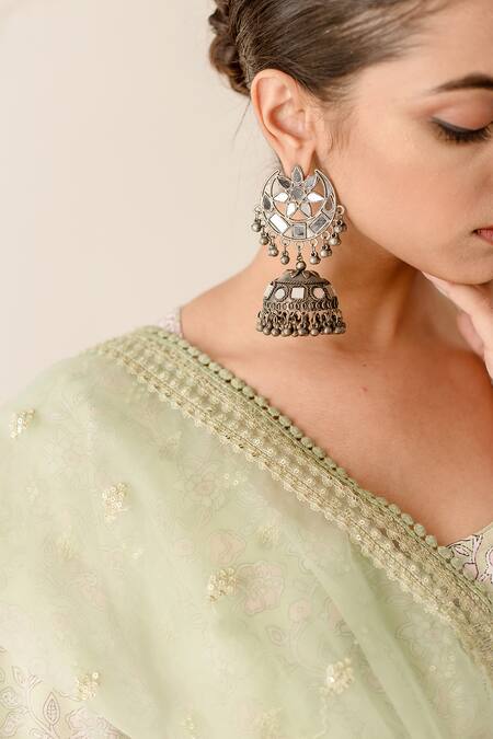 Shop_Gulabo Jaipur_Green Muslin, , Satin Khushi Floret Print Anarkali Pant Set_Online_at_Aza_Fashions