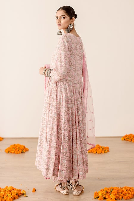 Gulabo Jaipur Khushi Flower Print Anarkali Pant Set 