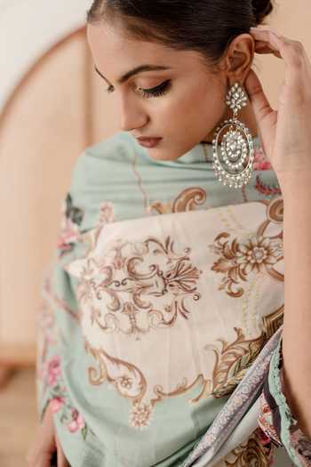 Buy Gulabo Jaipur Blue Muslin Lace, Embroidery Scoop Neck Zara Vintage Print Kurta Pant Set Online at Aza Fashions Buy_Gulabo Jaipur_Blue Muslin Lace, Embroidery Scoop Neck Zara Vintage Print Kurta Pant Set_Online_at_Aza_Fashions