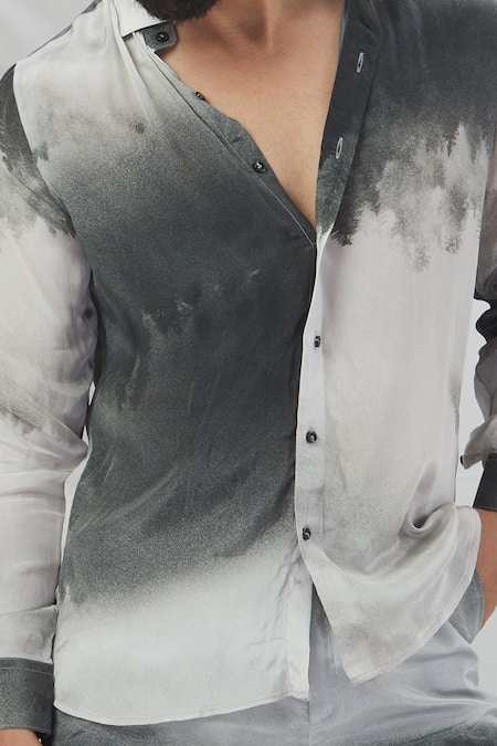 Buy_Nirmooha_White Crepe Splash Print Shirt 