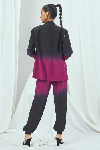 Buy_Nirmooha_Black Crepe Ombre Jogger Pant _Online_at_Aza_Fashions