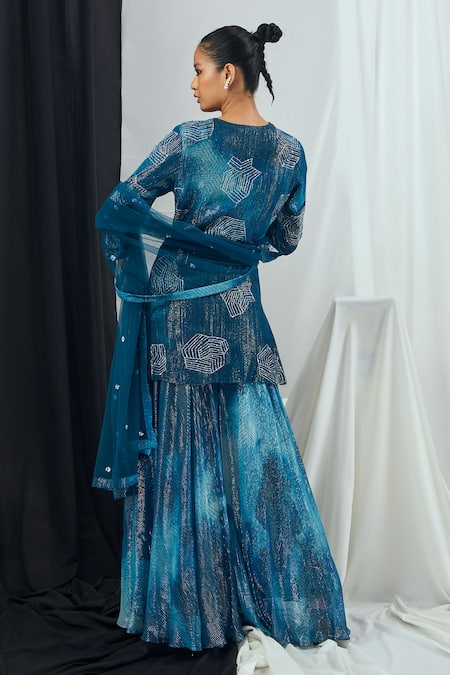 Nirmooha Hand Embroidered Kurta Sharara Set 