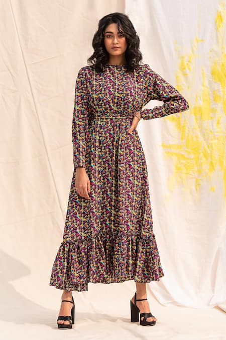 Forty Four Silk Floral Print Dress 