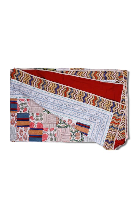 Shop_Cocobee_Multi Color Cotton Printed Bedspread _at_Aza_Fashions