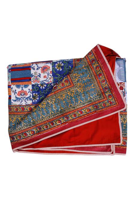 Shop_Cocobee_Multi Color Cotton Printed Floral Pattern Bedspread _at_Aza_Fashions