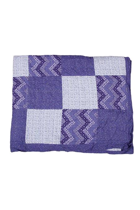 Cocobee_Purple Cotton Printed Geometric Quilt _Online_at_Aza_Fashions