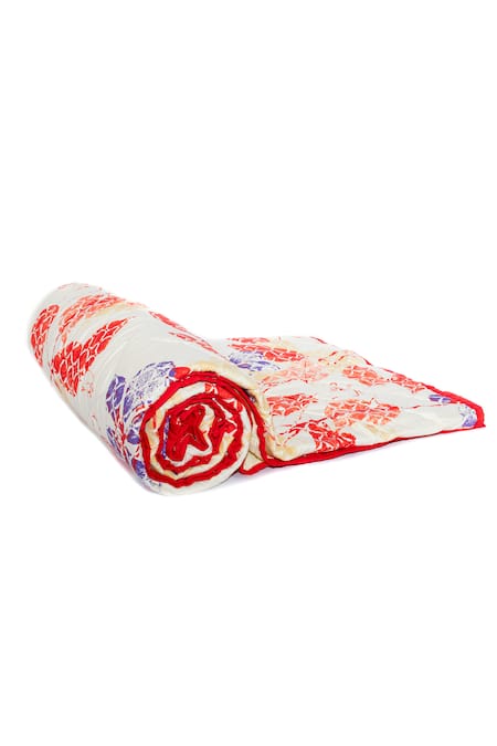 Shop_Cocobee_Multi Color Cotton Printed Floral Quilt _at_Aza_Fashions