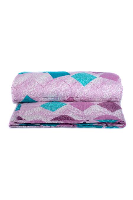 Shop_Cocobee_Multi Color Cotton Printed Checkered Quilt _at_Aza_Fashions