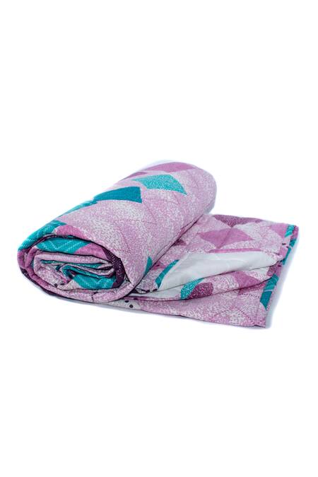 Cocobee_Multi Color Cotton Printed Checkered Quilt _Online_at_Aza_Fashions