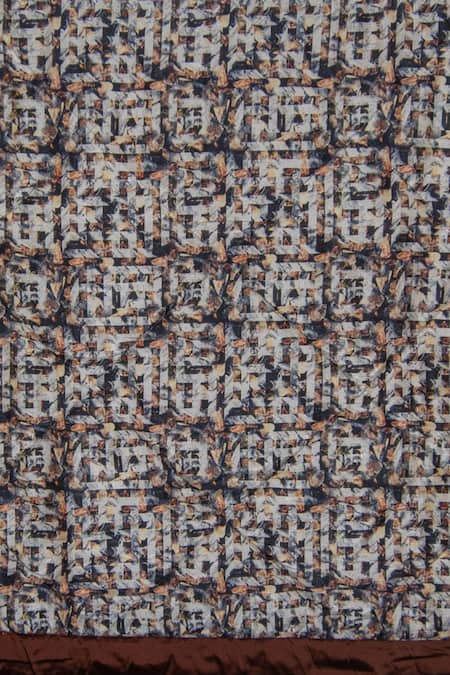 Shop_Cocobee_Multi Color Silk Printed Geometric Quilt _at_Aza_Fashions