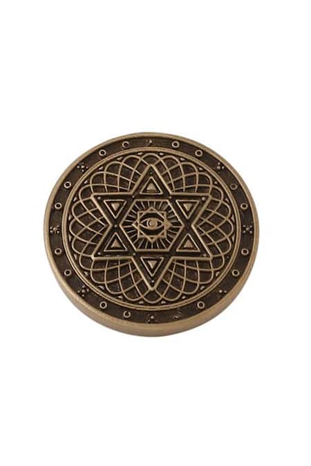 Buy_Cosa Nostraa_Gold Spiral Stardust Carved Buttons - Set Of 5 _Online_at_Aza_Fashions