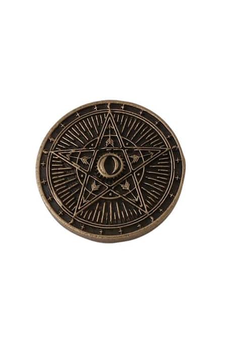 Buy_Cosa Nostraa_Gold Cosmic Carved Buttons - Set Of 5 _Online_at_Aza_Fashions