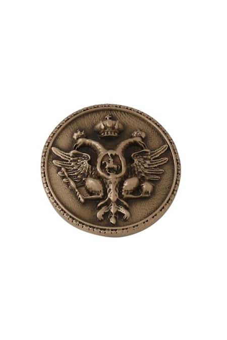 Buy Cosa Nostraa Gold Regal Defenders Carved Buttons - Set Of 7 Online at Aza Fashions Buy_Cosa Nostraa_Gold Regal Defenders Carved Buttons - Set Of 7 _Online_at_Aza_Fashions