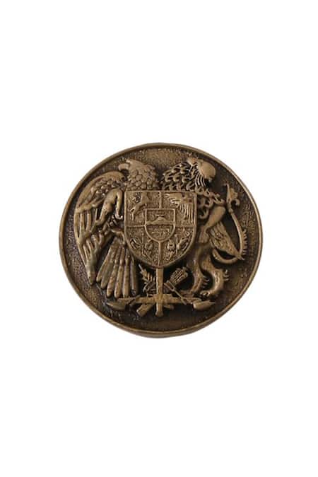 Buy_Cosa Nostraa_Gold Ark Peace Carved Buttons - Set 7 _Online_at_Aza_Fashions