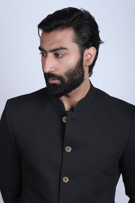 Buy_Cosa Nostraa_Gold Cut Work Regal Rose Carved Buttons - Set Of 5 _Online_at_Aza_Fashions