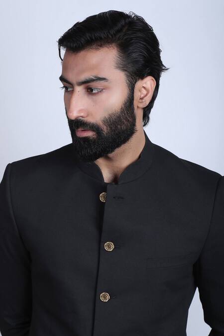 Buy_Cosa Nostraa_Gold Embroidery Regal Rose Carved Buttons - Set Of 7 