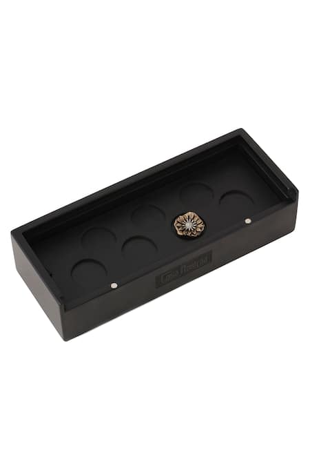 Shop_Cosa Nostraa_Gold Floral Marvel Carved Buttons - Set Of 7 _Online_at_Aza_Fashions