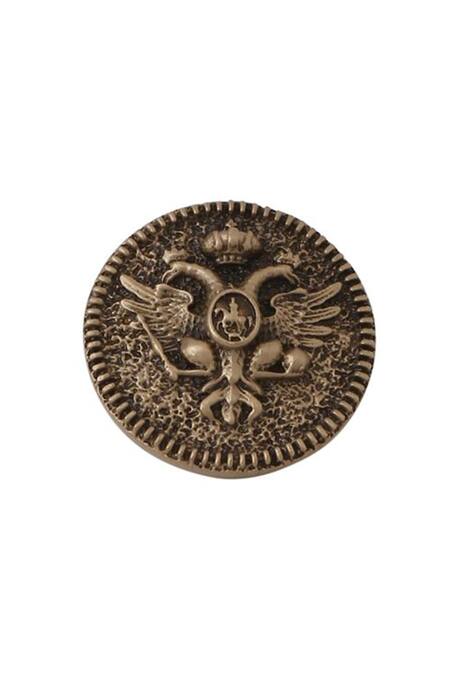 Buy Cosa Nostraa Gold Embroidery Sacred Geometric Carved Buttons - Set Of 5 Online at Aza Fashions Buy_Cosa Nostraa_Gold Embroidery Sacred Geometric Carved Buttons - Set Of 5 _Online_at_Aza_Fashions