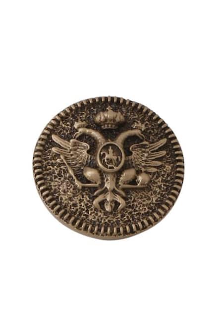Buy Cosa Nostraa Gold Sacred Geometric Carved Buttons - Set Of 7 Online at Aza Fashions Buy_Cosa Nostraa_Gold Sacred Geometric Carved Buttons - Set Of 7 _Online_at_Aza_Fashions