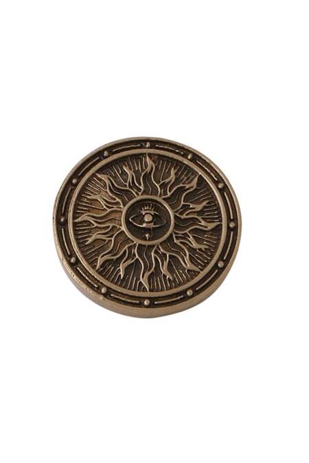 Cosa Nostraa_Gold Radiant Dawn Carved Buttons - Set Of 7 _Online_at_Aza_Fashions