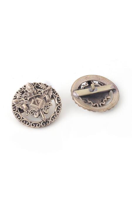 Buy Cosa Nostraa Gold The Knight Lion Shield Buttons - Set Of 13 Online at Aza Fashions Buy_Cosa Nostraa_Gold The Knight Lion Shield Buttons - Set Of 13 _Online_at_Aza_Fashions