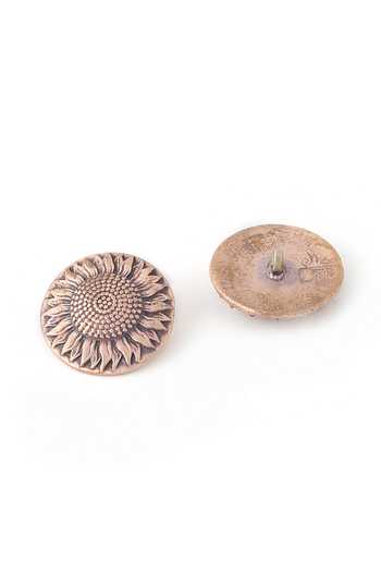 Cosa Nostraa_Gold The Sunflower Buttons - Set Of 13 _Online_at_Aza_Fashions
