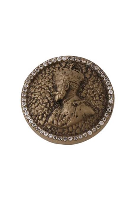 Buy_Cosa Nostraa_Gold Nobel King Buttons - Set Of 5 _Online_at_Aza_Fashions