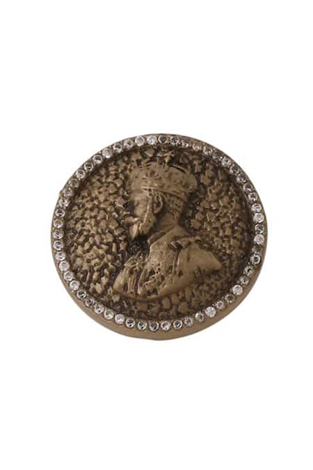 Buy_Cosa Nostraa_Gold Nobel King Buttons - Set Of 7 _Online_at_Aza_Fashions