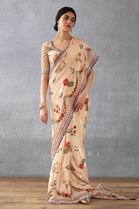 Peach Woven Brasso Saree