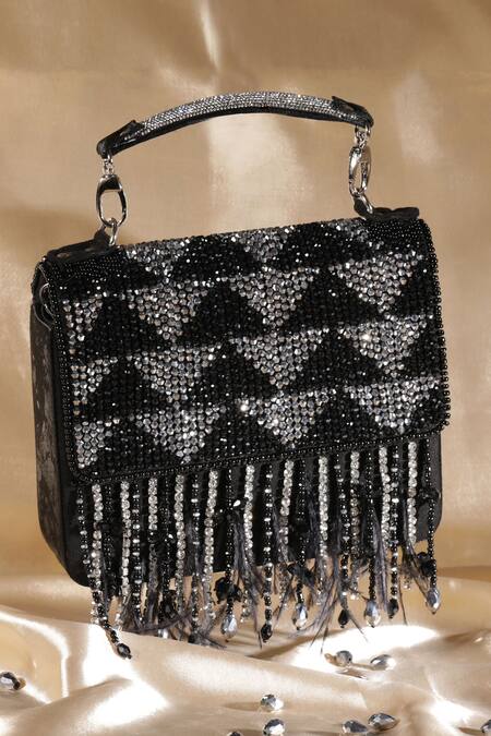 Beaded best sale black clutch