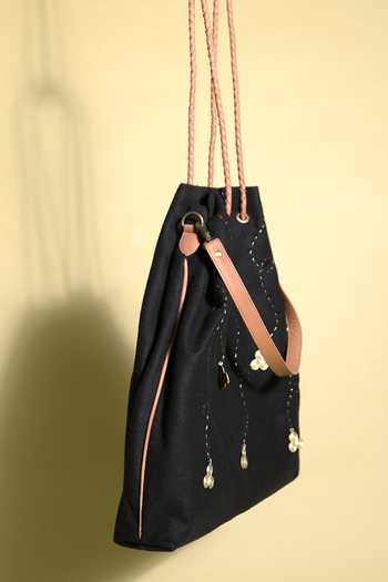 Swarang Designs_Blue Jhola Hybrid Tote Bag_Online_at_Aza_Fashions