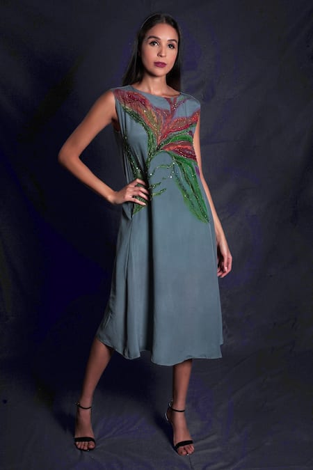 Seesa Leaf Applique Work Dress 